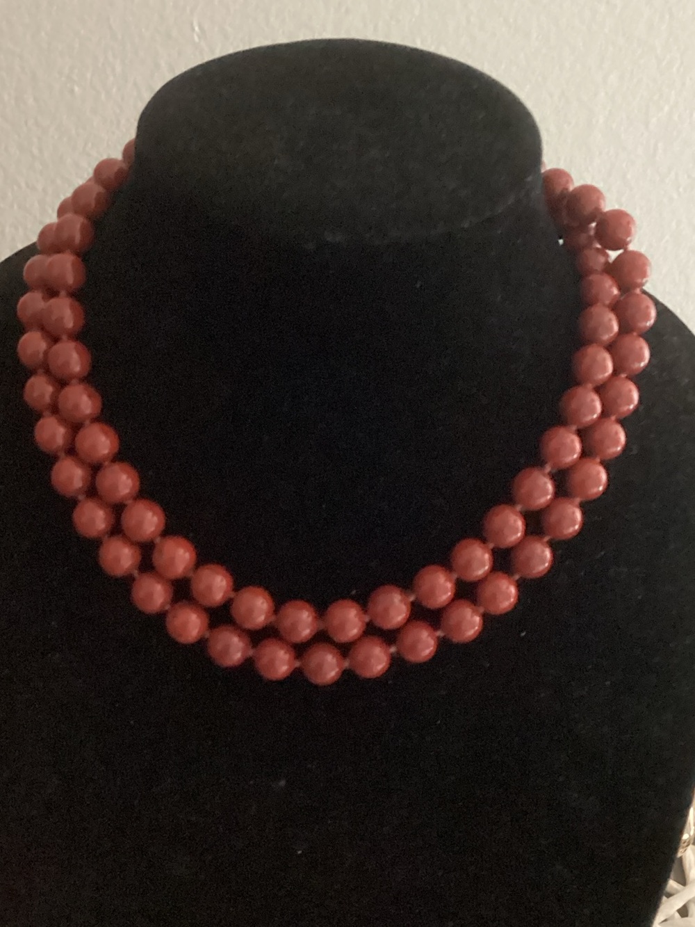 Carnelian Beaded Necklace. Beautiful Vibrant Color 34” Long